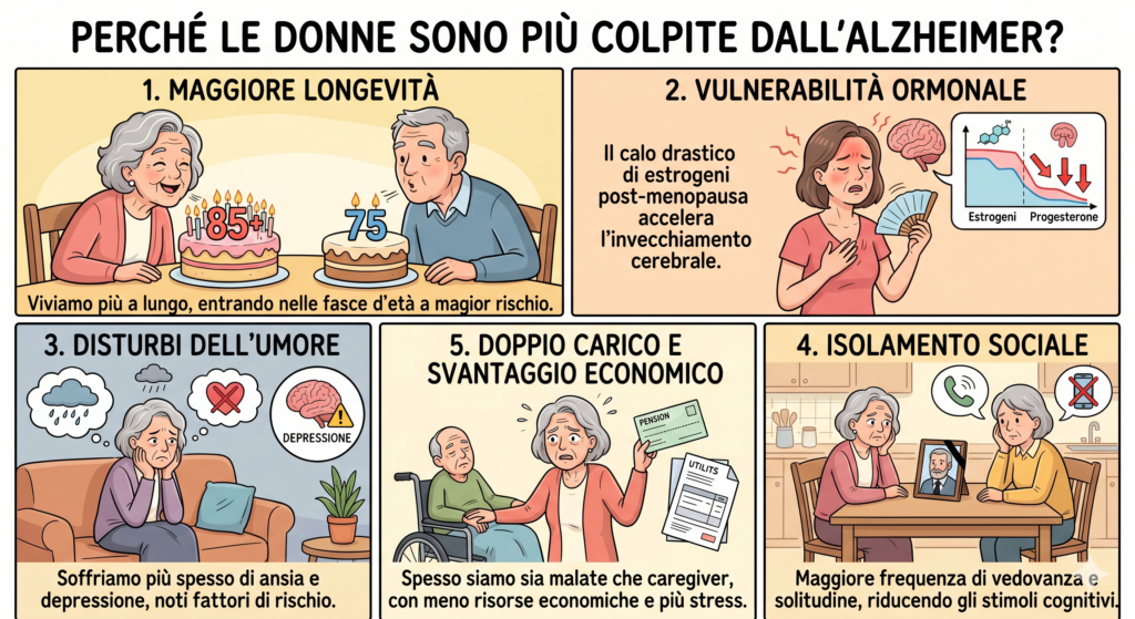 Fattori incidenza malattia Alzehimer divario genere